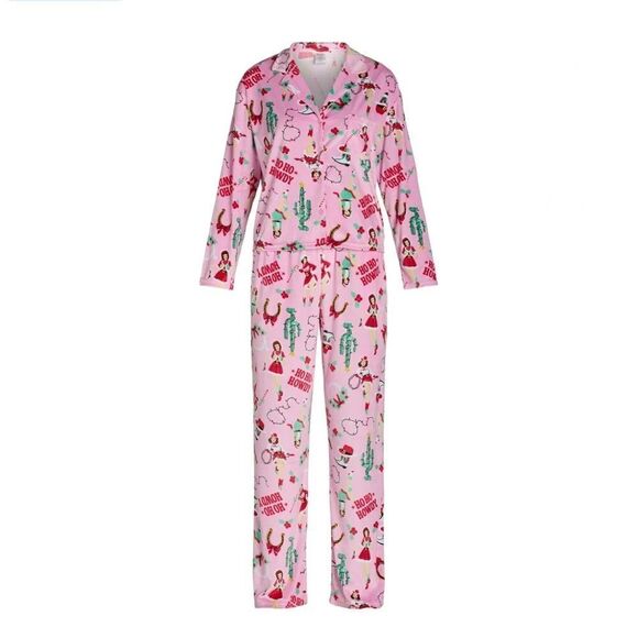 Velour Notch Collar Pajama Top & Pants Lounge Sleep 2-Piece Set Size 2X - Picture 3 of 6